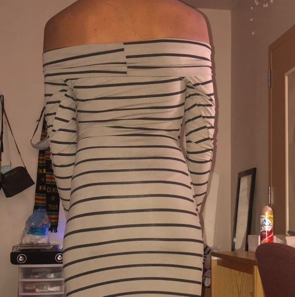 Soft as Butter off Shoulder Stripe Mini Dress ~ Does not peel! - Picture 7 of 8